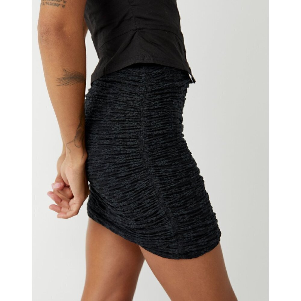 FREE PEOPLE Ona Convertible Ruched Skirt Top Black NEW! - Picture 3 of 7